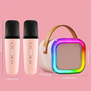 Mini Karaokê Portátil multicolor – Alto-Falante Sem Fio com Microfones