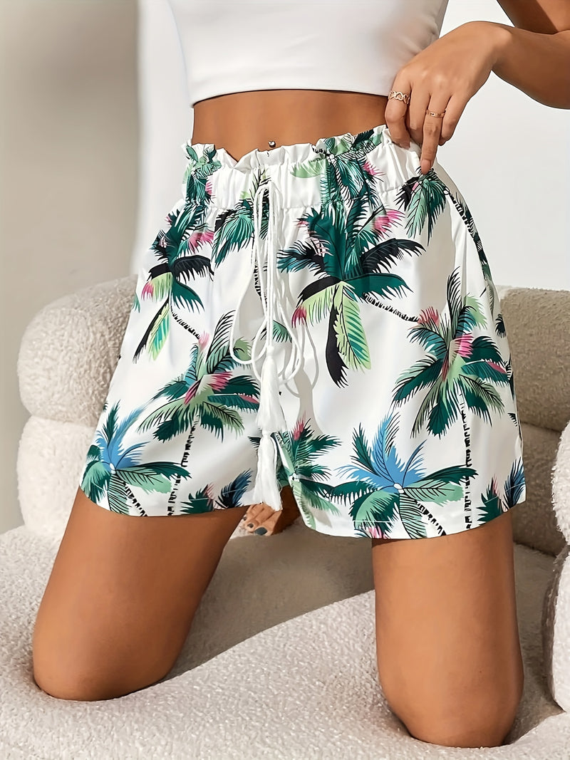 Shorts Femininos Tropicais Soltos - Estilo Praia e Férias