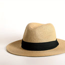 Fedora de Palha para Homens - Chapéu Panamá de Verão com Aba Larga