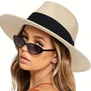 Chapéu de Palha Unissex - Estilo Panamá Clássico para o Verão