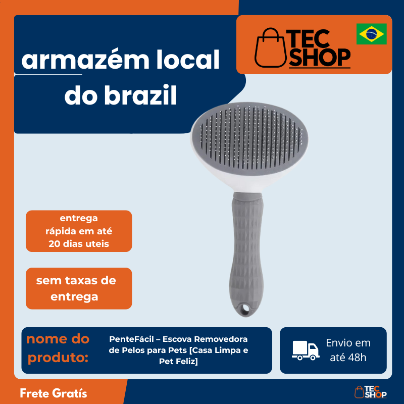 PenteFácil – Escova Removedora de Pelos para Pets [Casa Limpa e Pet Feliz]