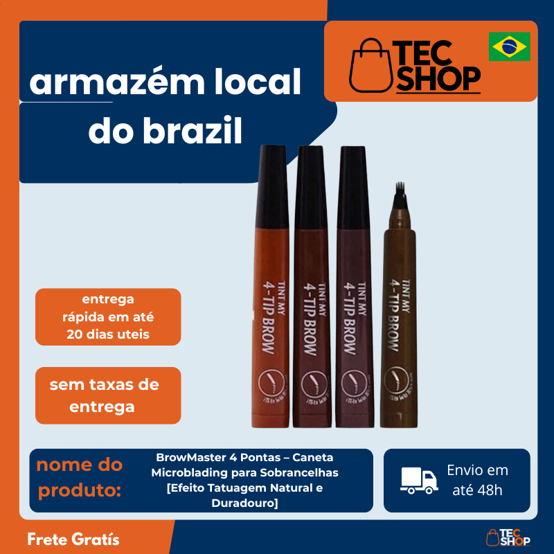 BrowMaster 4 Pontas – Caneta Microblading para Sobrancelhas [Efeito Tatuagem Natural e Duradouro]**