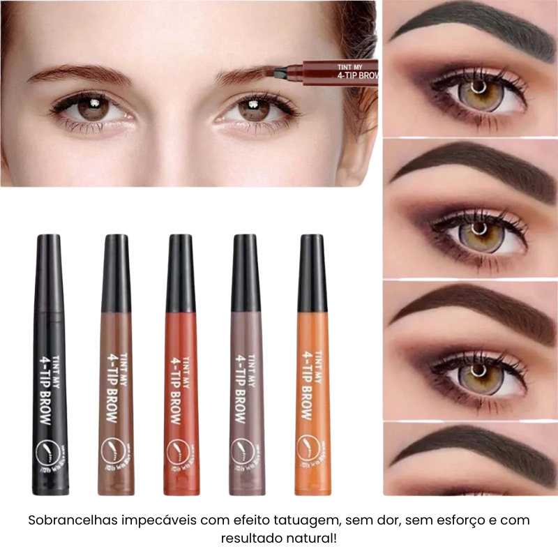 BrowMaster 4 Pontas – Caneta Microblading para Sobrancelhas [Efeito Tatuagem Natural e Duradouro]**