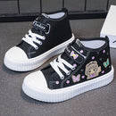 Calçado de Lona Respirável para Jovens - Tênis Casuais de Cano Alto, Sola Confortável e Antiderrapante, Ideal para Escola e Lazer, Unissex para Todas as Estações