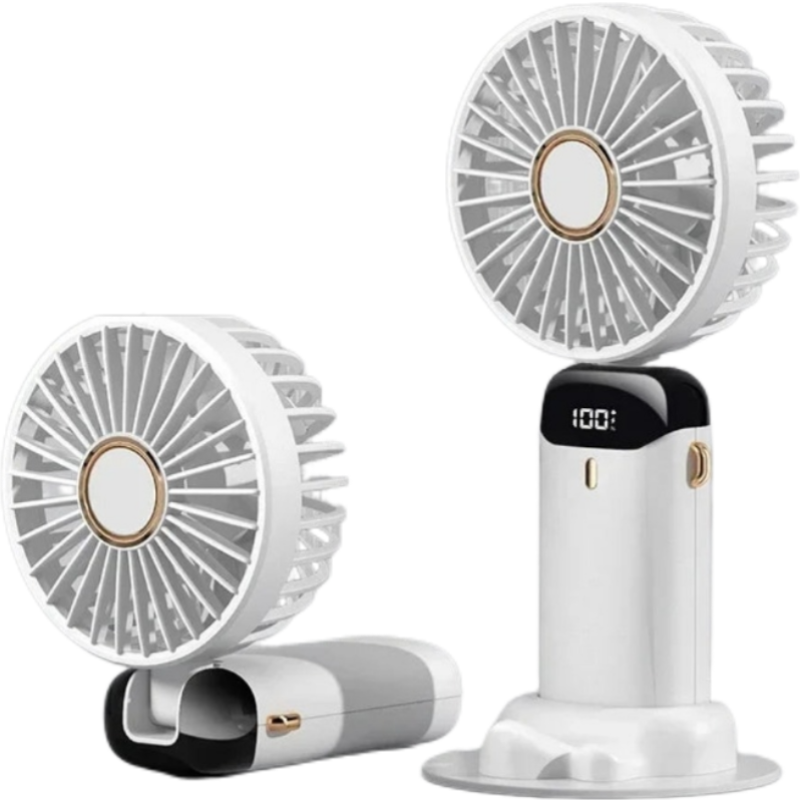 FoldBreeze Mini Fan – Ventilador Portátil Recarregável com 5 Velocidades e Suporte