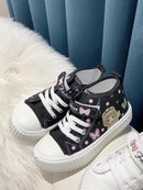 Calçado de Lona Respirável para Jovens - Tênis Casuais de Cano Alto, Sola Confortável e Antiderrapante, Ideal para Escola e Lazer, Unissex para Todas as Estações