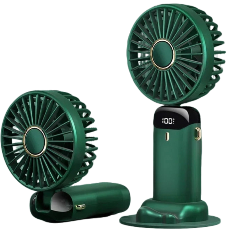 FoldBreeze Mini Fan – Ventilador Portátil Recarregável com 5 Velocidades e Suporte