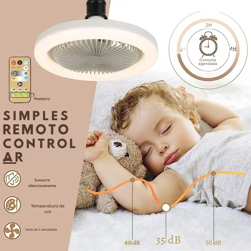 ﻿ ClimaLuz™ – Ventilador de Teto 2 em 1 com Luz LED [Frescor e Iluminação Inteligente com Controle Remoto]