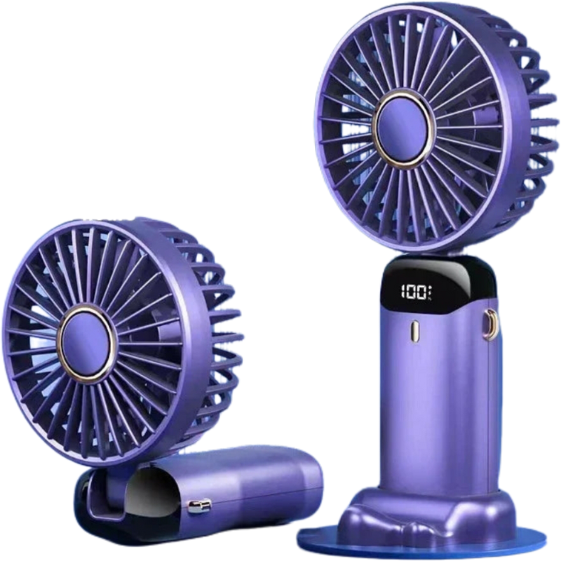 FoldBreeze Mini Fan – Ventilador Portátil Recarregável com 5 Velocidades e Suporte