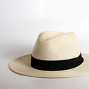 Fedora de Palha para Homens - Chapéu Panamá de Verão com Aba Larga