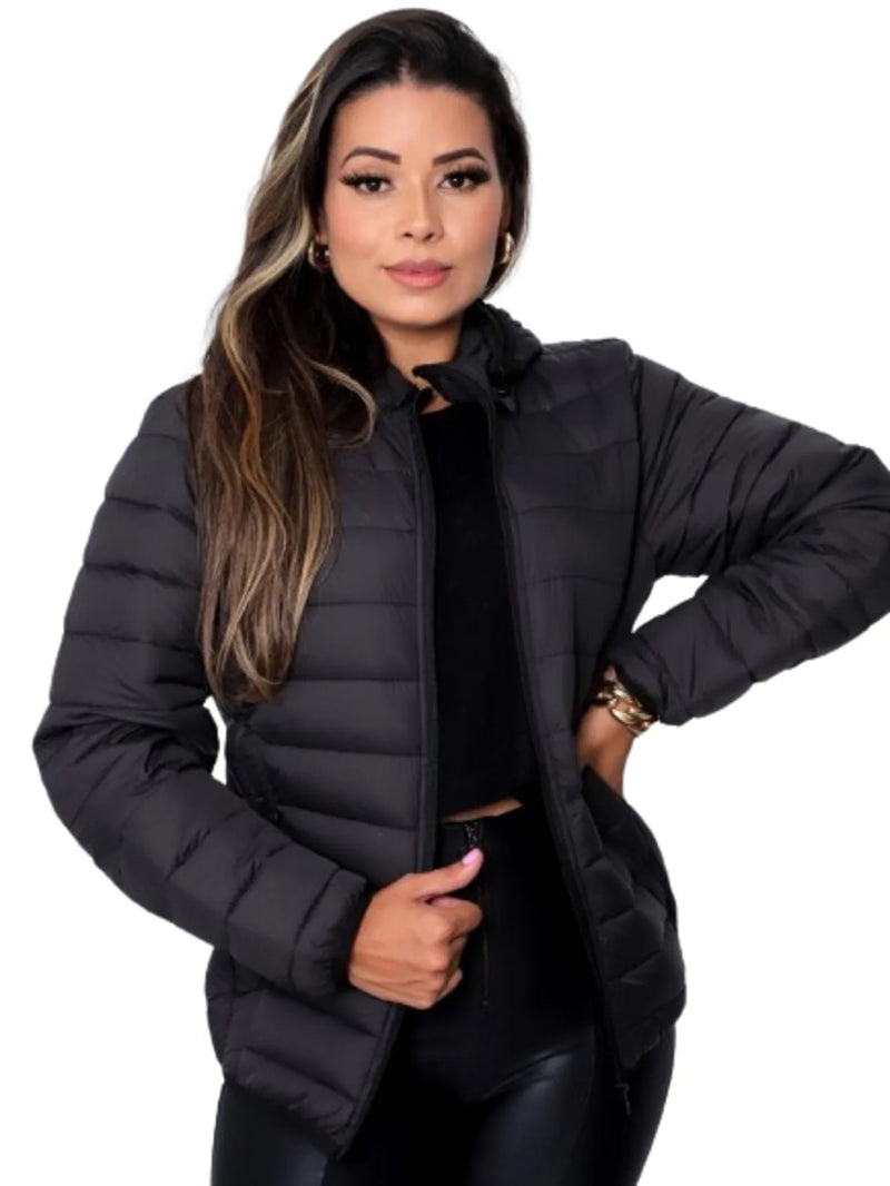 ThermaLux – Jaqueta Bobojaco Feminina c/ Capuz Removível Preta