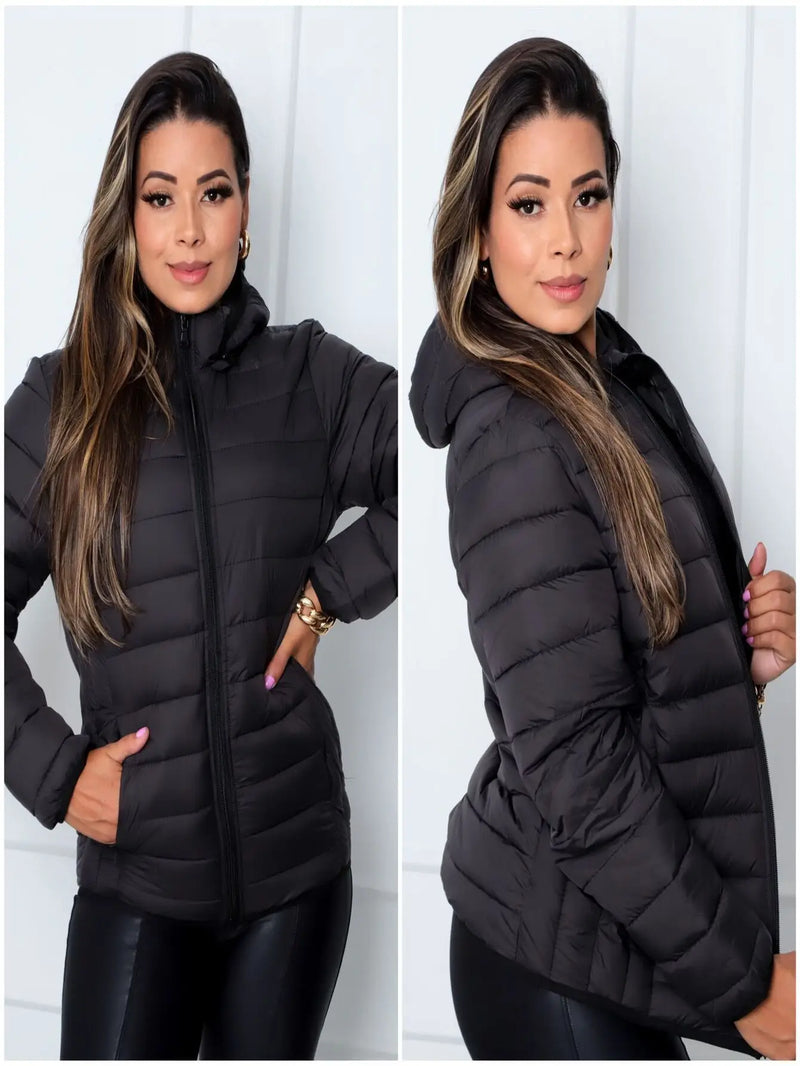 ThermaLux – Jaqueta Bobojaco Feminina c/ Capuz Removível Preta