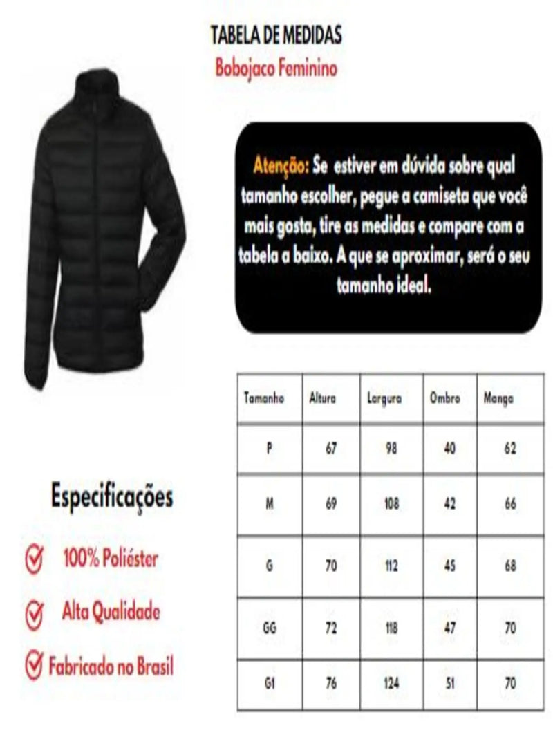 ThermaLux – Jaqueta Bobojaco Feminina c/ Capuz Removível Preta