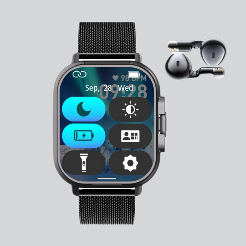 DualTech 2024 – Smartwatch 2 em 1 com Fone Bluetooth e Monitoramento GPS