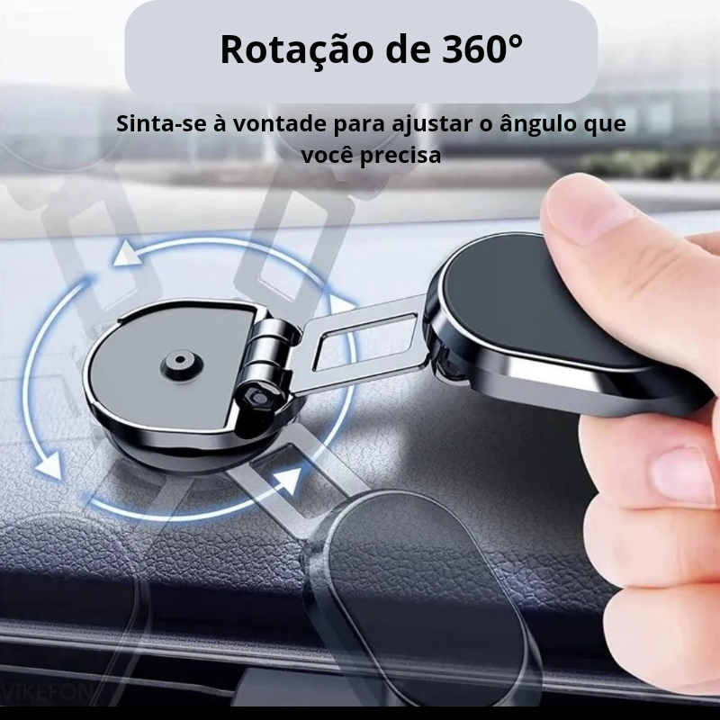 Suporte Magnético Dobrável – Ajuste Multiângulo para Celular no Carro