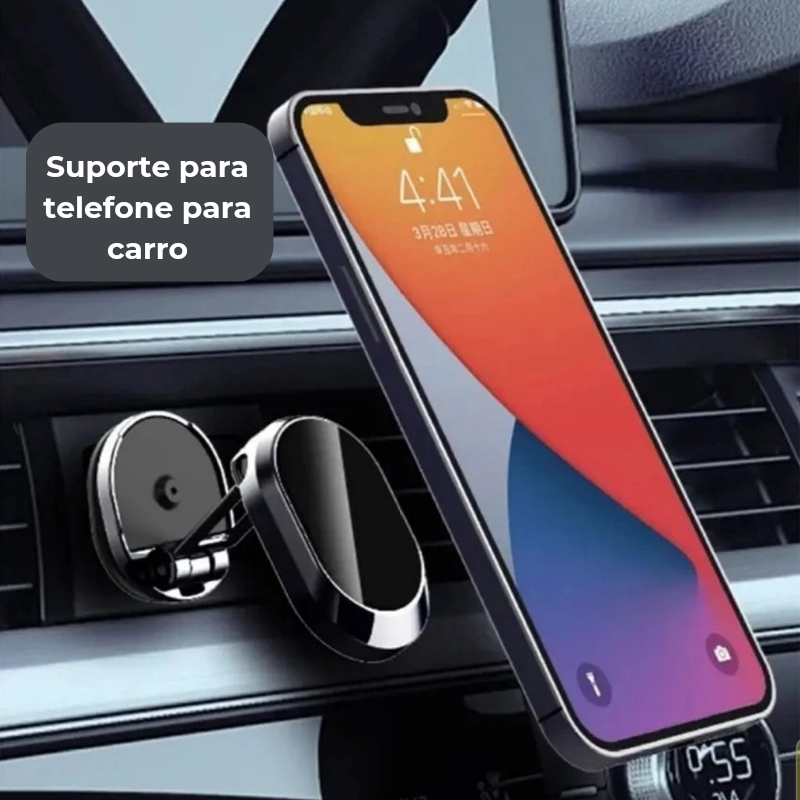 Suporte Magnético Dobrável – Ajuste Multiângulo para Celular no Carro
