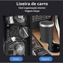 Lixeira de Carro Multifuncional com Porta-Copos – Compacta e Versátil