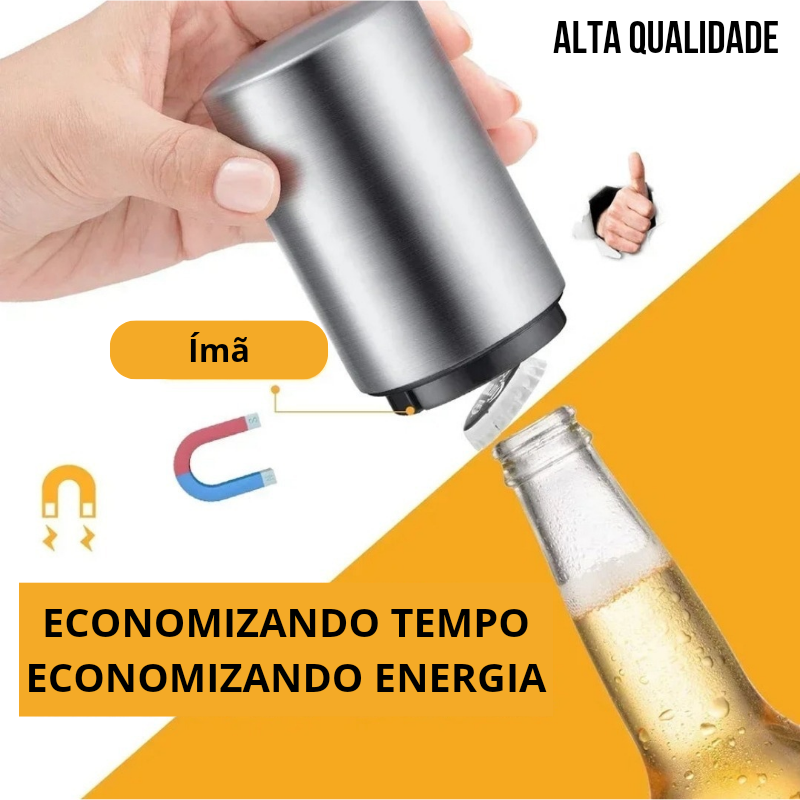 Abridor de Garrafa Automático – Prático, Sem Marcas e com Ímã Embutido