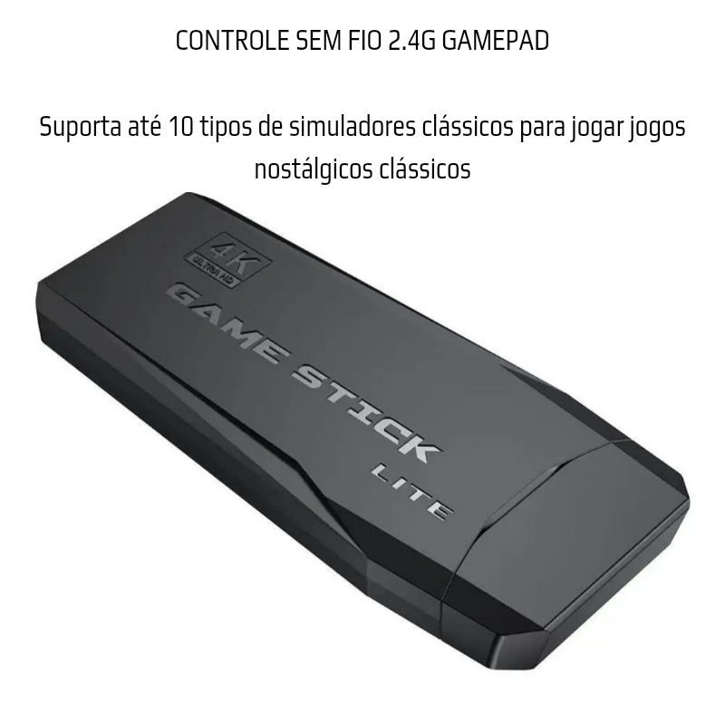 Console de Videogame Retrô 4K – Game Stick Portátil com 20.000 Jogos