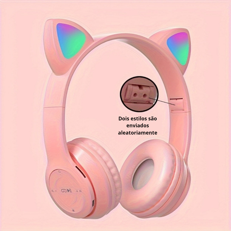Fones de Ouvido Sem Fio LED Dobráveis – Conforto e Estilo para Jogos