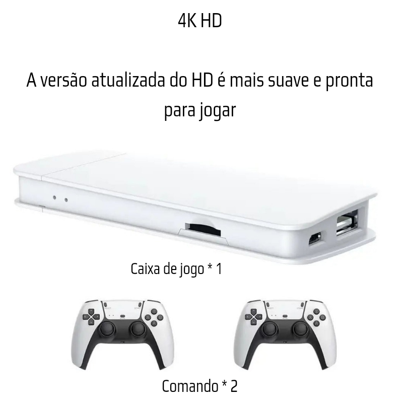 M15 Retro Game Stick – 64GB, 20.000+ Jogos, 4K HD, Emuladores GBA e PS1