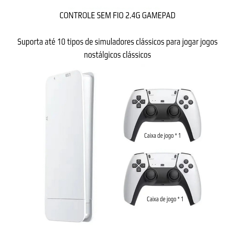 M15 Retro Game Stick – 64GB, 20.000+ Jogos, 4K HD, Emuladores GBA e PS1