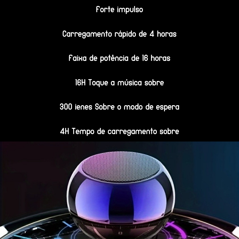 M3 Flash – Alto-falante Portátil com Subwoofer e Bateria Recarregável