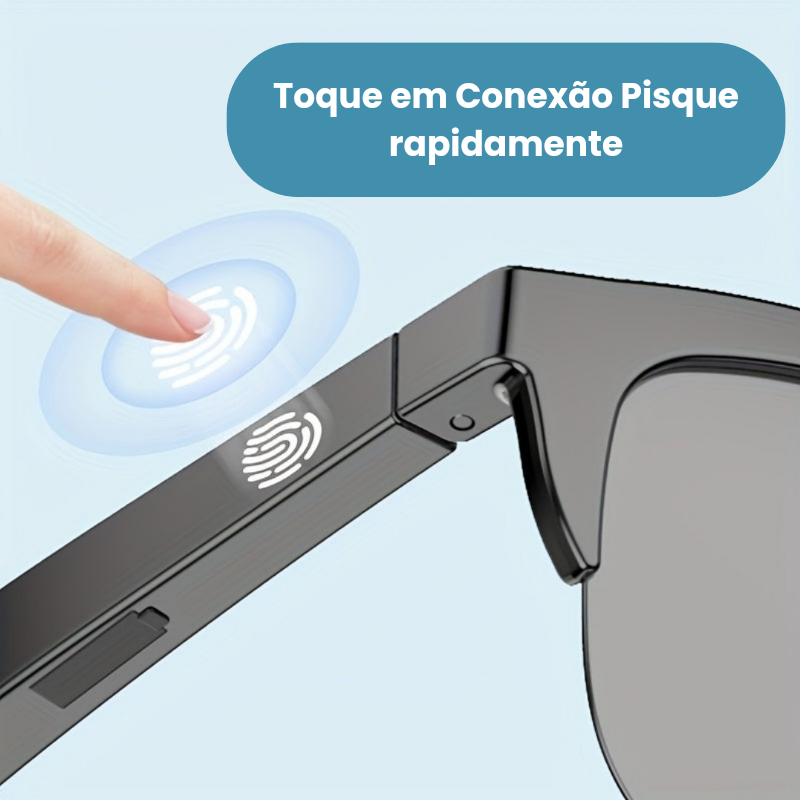 Óculos Inteligentes Bluetooth 5.3 – Áudio HIFI com Microfone e Controle Touch