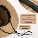 Fedora de Palha para Homens - Chapéu Panamá de Verão com Aba Larga