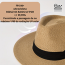 Fedora de Palha para Homens - Chapéu Panamá de Verão com Aba Larga