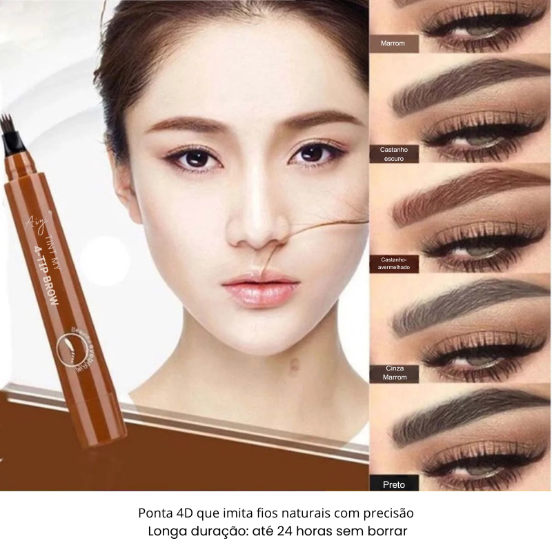 BrowMaster 4 Pontas – Caneta Microblading para Sobrancelhas [Efeito Tatuagem Natural e Duradouro]**