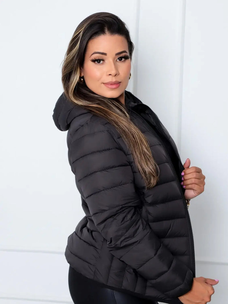 ThermaLux – Jaqueta Bobojaco Feminina c/ Capuz Removível Preta