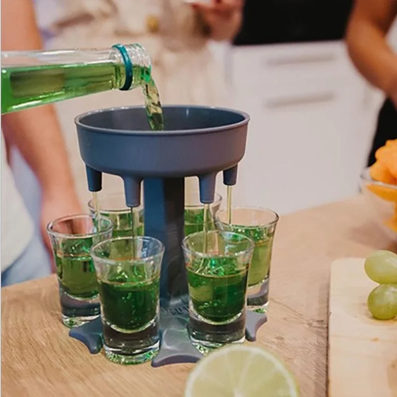 ShotMaster™ – Dispensador de Bebidas 6 Copos [Diversão Garantida em Festas e Reuniões]