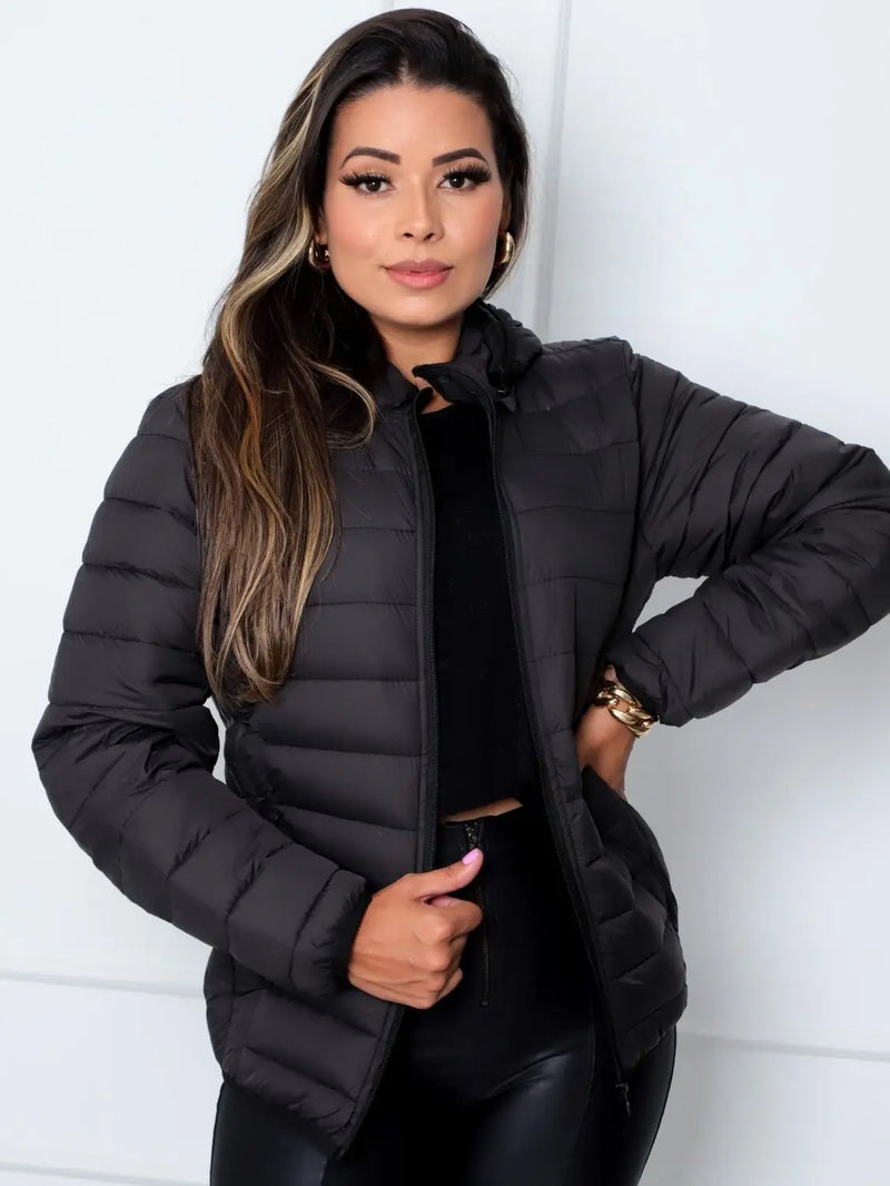 ThermaLux – Jaqueta Bobojaco Feminina c/ Capuz Removível Preta