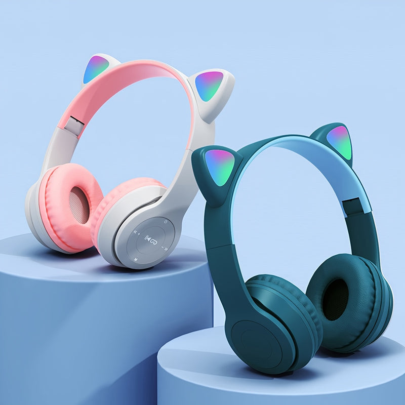 Fones de Ouvido Sem Fio LED Dobráveis – Conforto e Estilo para Jogos