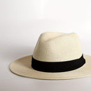 Fedora de Palha para Homens - Chapéu Panamá de Verão com Aba Larga