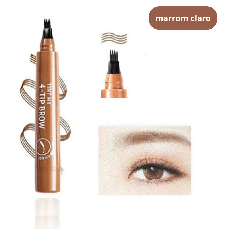 BrowInk Pro™ – Caneta de Sobrancelha Microblading 4 Pontas [Sobrancelhas Perfeitas o Dia Todo, à Prova D'Água]