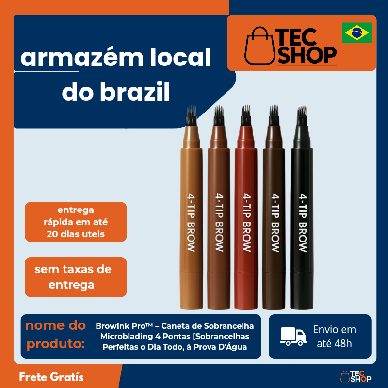 BrowInk Pro™ – Caneta de Sobrancelha Microblading 4 Pontas [Sobrancelhas Perfeitas o Dia Todo, à Prova D'Água]