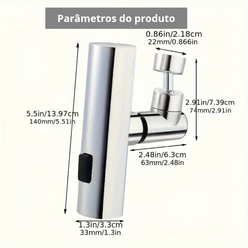 Torneira de Cozinha 3 em 1 Rotativa 360° - Design Moderno e Funcional!