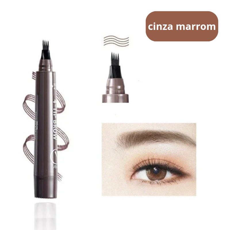 BrowInk Pro™ – Caneta de Sobrancelha Microblading 4 Pontas [Sobrancelhas Perfeitas o Dia Todo, à Prova D'Água]
