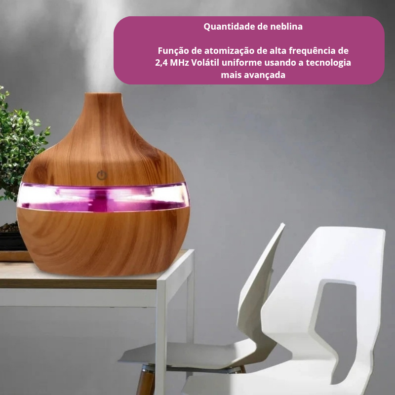 ZenWood – Umidificador Difusor de Ar Elétrico [Aromaterapia Relaxante em Cada Canto