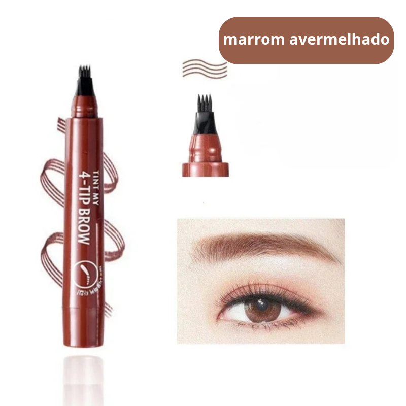 BrowInk Pro™ – Caneta de Sobrancelha Microblading 4 Pontas [Sobrancelhas Perfeitas o Dia Todo, à Prova D'Água]