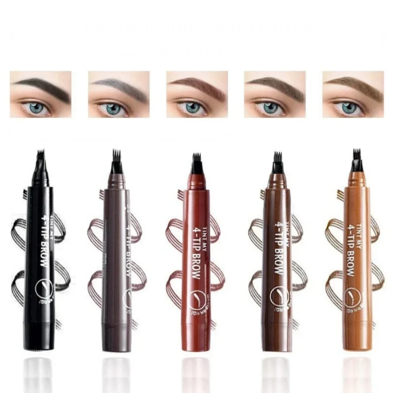 BrowInk Pro™ – Caneta de Sobrancelha Microblading 4 Pontas [Sobrancelhas Perfeitas o Dia Todo, à Prova D'Água]